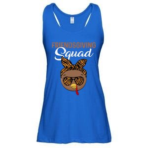 Friendsgiving Squad Party Turkey Tiger Glasses And Hair Bow Cool Gift Ladies Essential Flowy Tank