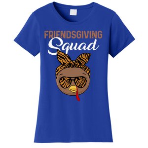 Friendsgiving Squad Party Turkey Tiger Glasses And Hair Bow Cool Gift Women's T-Shirt