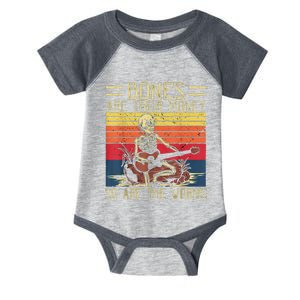 Funny Skeleton Playing Guitar Retro Bones Are Their Money Infant Baby Jersey Bodysuit