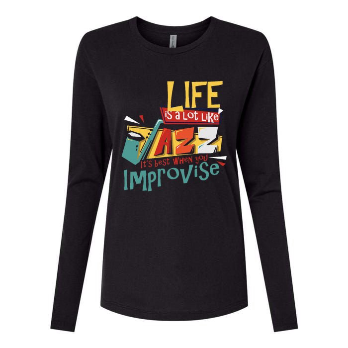 Funny Sax Player Gifts Jazz Music Saxophone Womens Cotton Relaxed Long Sleeve T-Shirt