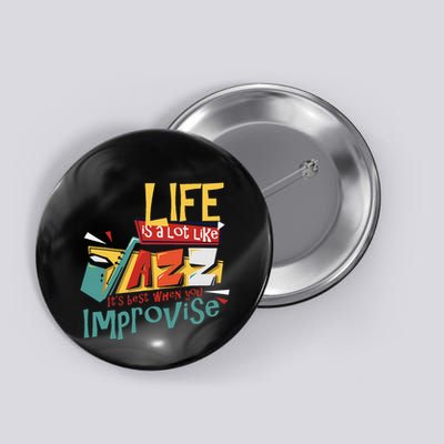 Funny Sax Player Gifts Jazz Music Saxophone Button