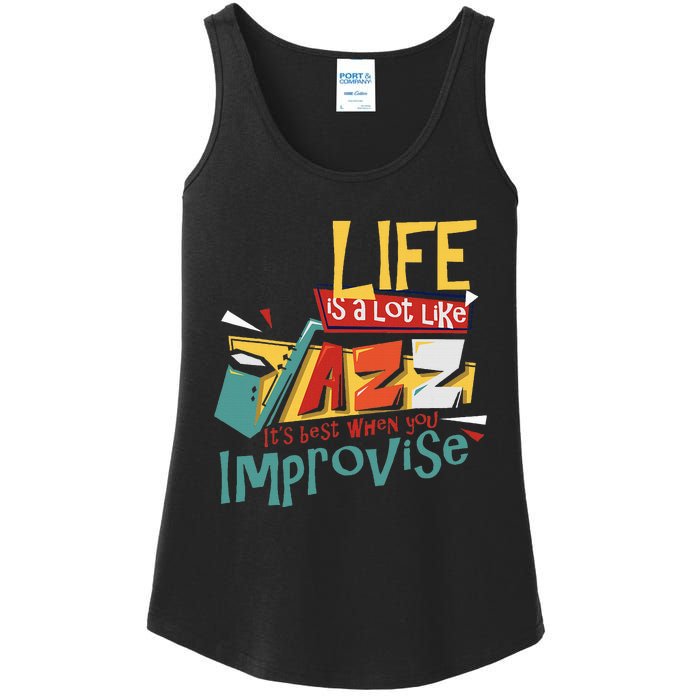 Funny Sax Player Gifts Jazz Music Saxophone Ladies Essential Tank