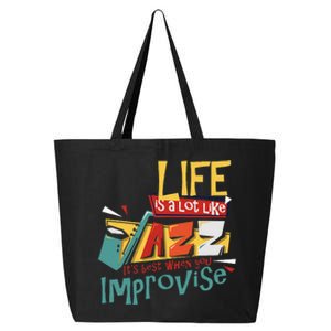 Funny Sax Player Gifts Jazz Music Saxophone 25L Jumbo Tote