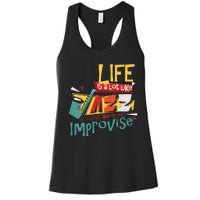 Funny Sax Player Gifts Jazz Music Saxophone Women's Racerback Tank