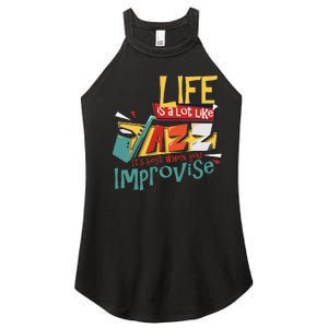 Funny Sax Player Gifts Jazz Music Saxophone Women's Perfect Tri Rocker Tank