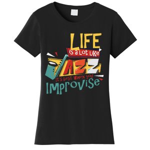 Funny Sax Player Gifts Jazz Music Saxophone Women's T-Shirt