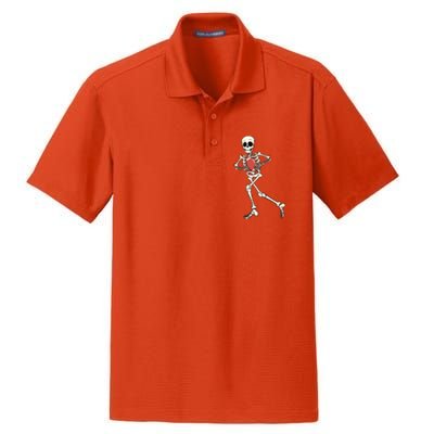 Funny Skeleton Playing Football Halloween Gift Dry Zone Grid Polo