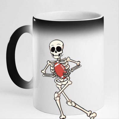 Funny Skeleton Playing Football Halloween Gift 11oz Black Color Changing Mug