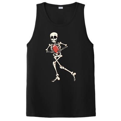 Funny Skeleton Playing Football Halloween Gift PosiCharge Competitor Tank