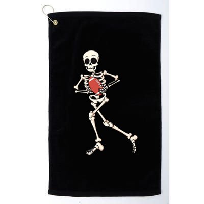 Funny Skeleton Playing Football Halloween Gift Platinum Collection Golf Towel