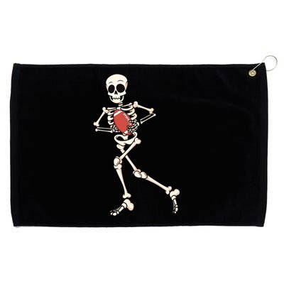 Funny Skeleton Playing Football Halloween Gift Grommeted Golf Towel