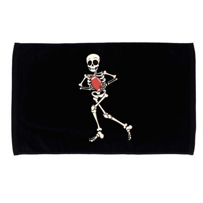 Funny Skeleton Playing Football Halloween Gift Microfiber Hand Towel