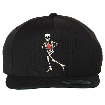 Funny Skeleton Playing Football Halloween Gift Wool Snapback Cap