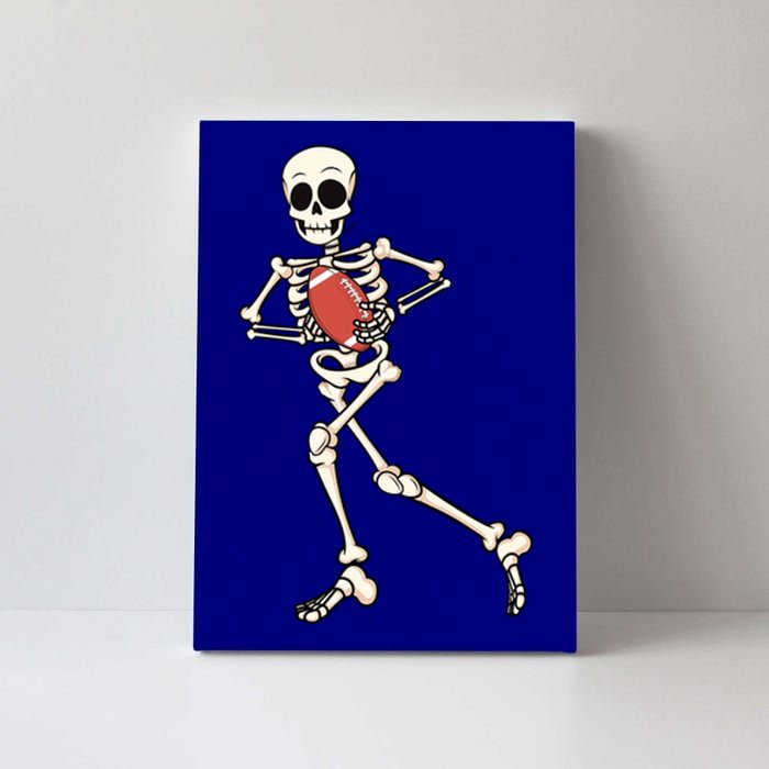 Funny Skeleton Playing Football Halloween Gift Canvas