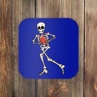 Funny Skeleton Playing Football Halloween Gift Coaster