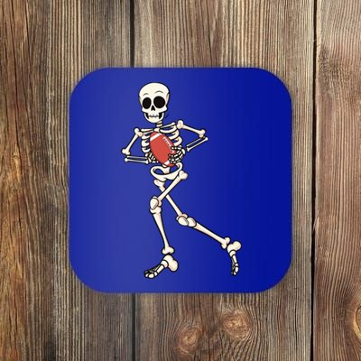 Funny Skeleton Playing Football Halloween Gift Coaster