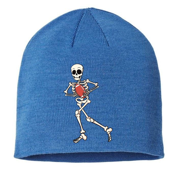 Funny Skeleton Playing Football Halloween Gift Sustainable Beanie