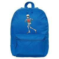 Funny Skeleton Playing Football Halloween Gift 16 in Basic Backpack