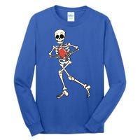 Funny Skeleton Playing Football Halloween Gift Tall Long Sleeve T-Shirt