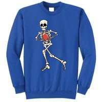 Funny Skeleton Playing Football Halloween Gift Tall Sweatshirt