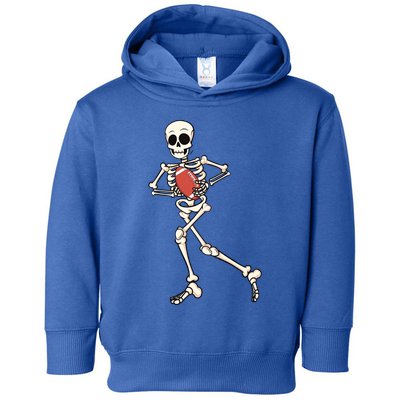 Funny Skeleton Playing Football Halloween Gift Toddler Hoodie