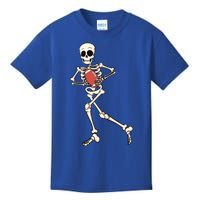 Funny Skeleton Playing Football Halloween Gift Kids T-Shirt