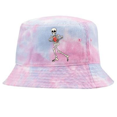 Funny Skeleton Playing Football Halloween Gift Tie-Dyed Bucket Hat