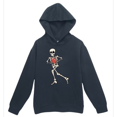 Funny Skeleton Playing Football Halloween Gift Urban Pullover Hoodie