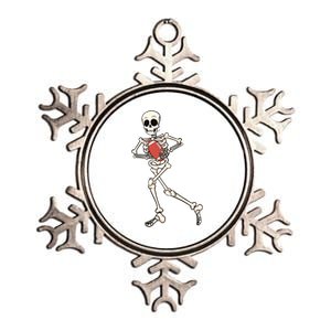 Funny Skeleton Playing Football Halloween Gift Metallic Star Ornament