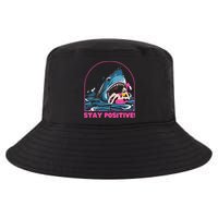 Funny Stay Positive Shark Beach Motivational Quote Cool Comfort Performance Bucket Hat