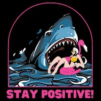 Funny Stay Positive Shark Beach Motivational Quote Mesh Reversible Basketball Jersey Tank