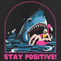Funny Stay Positive Shark Beach Motivational Quote Golf Towel