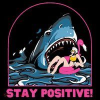 Funny Stay Positive Shark Beach Motivational Quote Visor