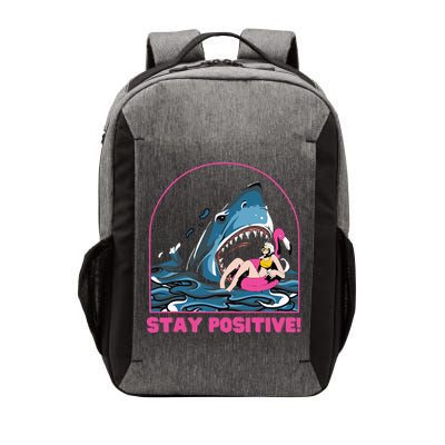 Funny Stay Positive Shark Beach Motivational Quote Vector Backpack