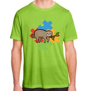 Funny Sloth Puzzle Cute Autism Awareness Day Gift Adult ChromaSoft Performance T-Shirt