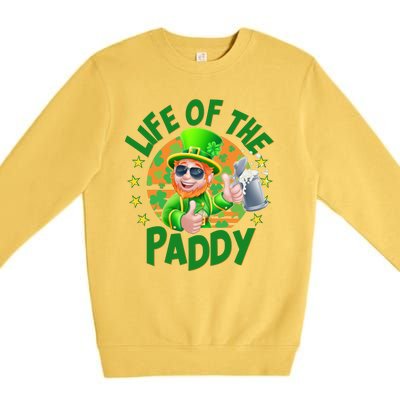 Funny St Patricks Day Life Of The Paddy Leprechaun Beer Premium Crewneck Sweatshirt