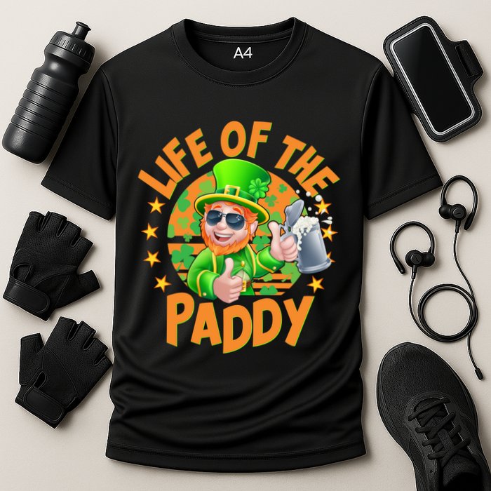 Funny St Patricks Day Life Of The Paddy Leprechaun Beer Cooling Performance Crew T-Shirt