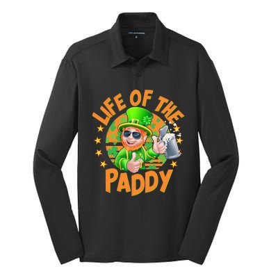 Funny St Patricks Day Life Of The Paddy Leprechaun Beer Silk Touch Performance Long Sleeve Polo