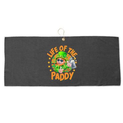 Funny St Patricks Day Life Of The Paddy Leprechaun Beer Large Microfiber Waffle Golf Towel