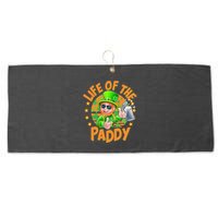 Funny St Patricks Day Life Of The Paddy Leprechaun Beer Large Microfiber Waffle Golf Towel