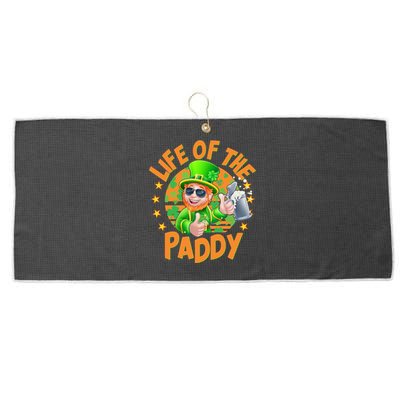 Funny St Patricks Day Life Of The Paddy Leprechaun Beer Large Microfiber Waffle Golf Towel