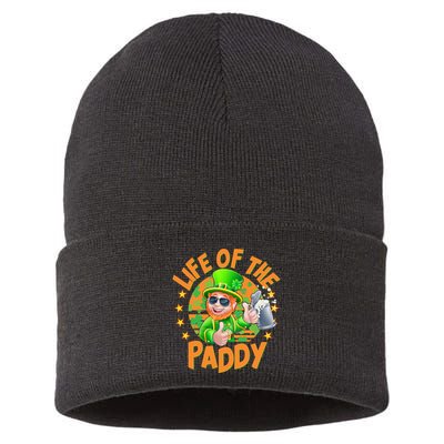 Funny St Patricks Day Life Of The Paddy Leprechaun Beer Sustainable Knit Beanie