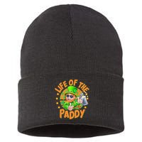 Funny St Patricks Day Life Of The Paddy Leprechaun Beer Sustainable Knit Beanie