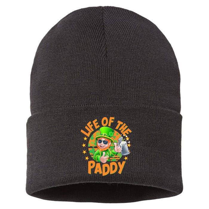 Funny St Patricks Day Life Of The Paddy Leprechaun Beer Sustainable Knit Beanie