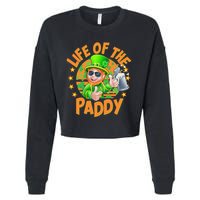 Funny St Patricks Day Life Of The Paddy Leprechaun Beer Cropped Pullover Crew