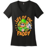 Funny St Patricks Day Life Of The Paddy Leprechaun Beer Women's V-Neck T-Shirt