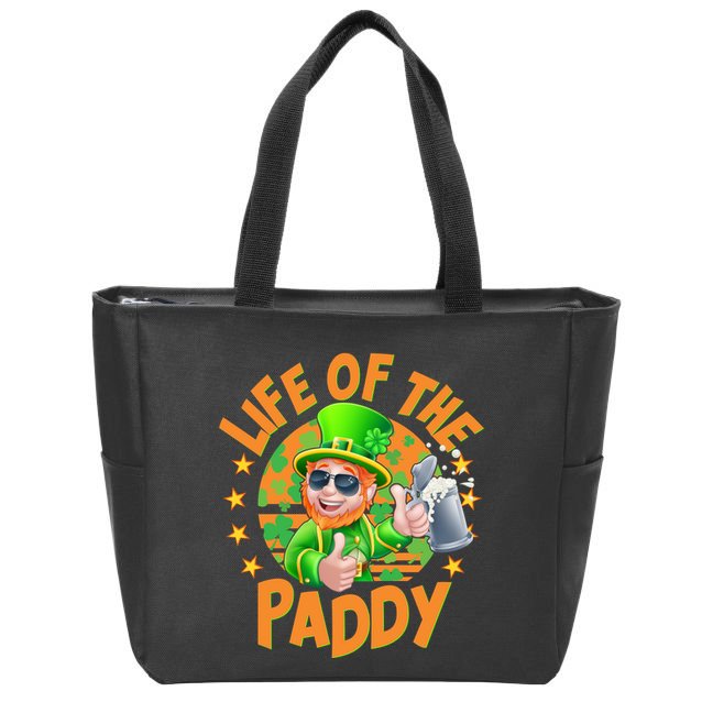 Funny St Patricks Day Life Of The Paddy Leprechaun Beer Zip Tote Bag