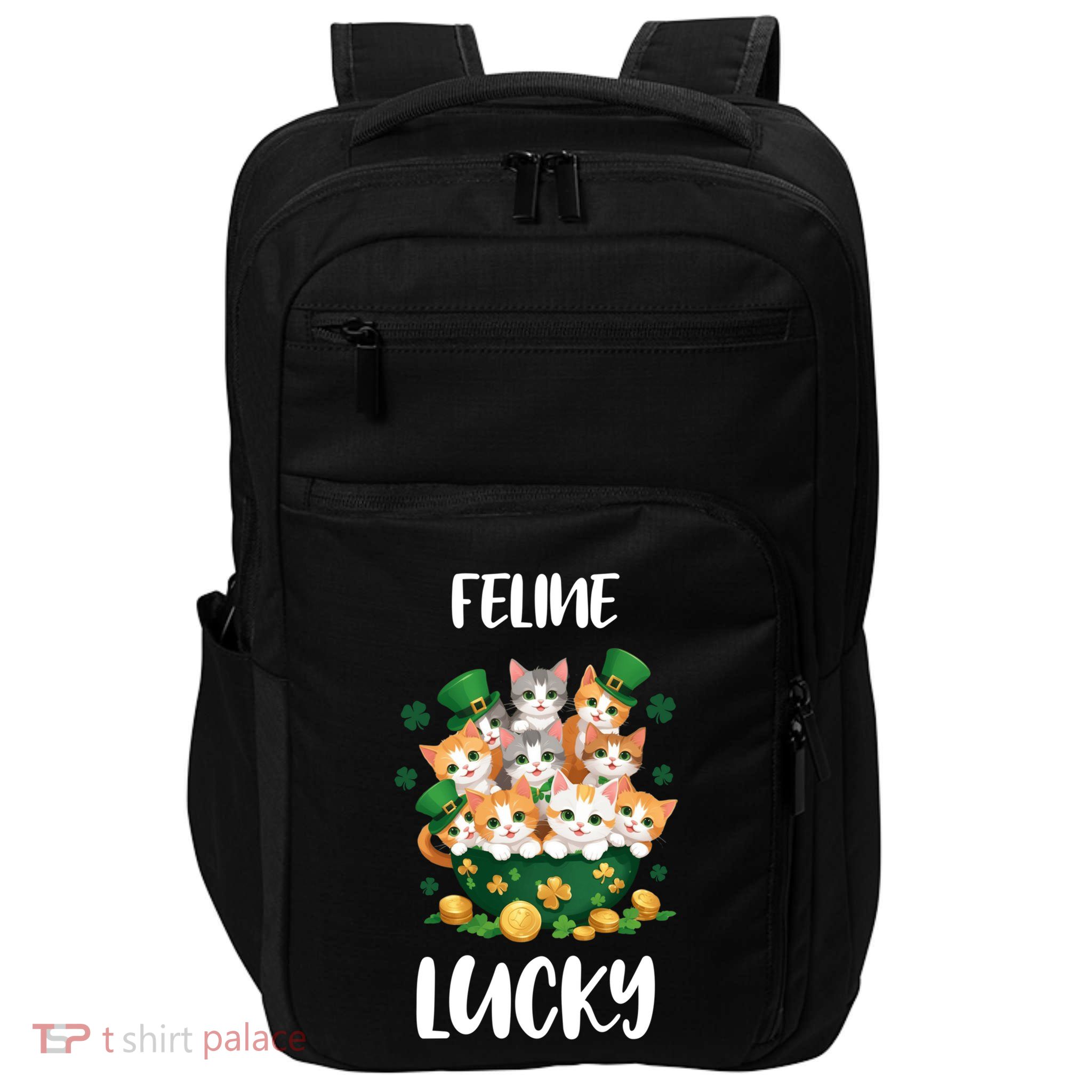 Funny St PatrickS Day Meaningful Gift Cat Lover Feline Lucky Gift Impact Tech Backpack