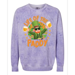 Funny St Patricks Day Life Of The Paddy Leprechaun With Beers Colorblast Crewneck Sweatshirt