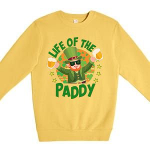 Funny St Patricks Day Life Of The Paddy Leprechaun With Beers Premium Crewneck Sweatshirt